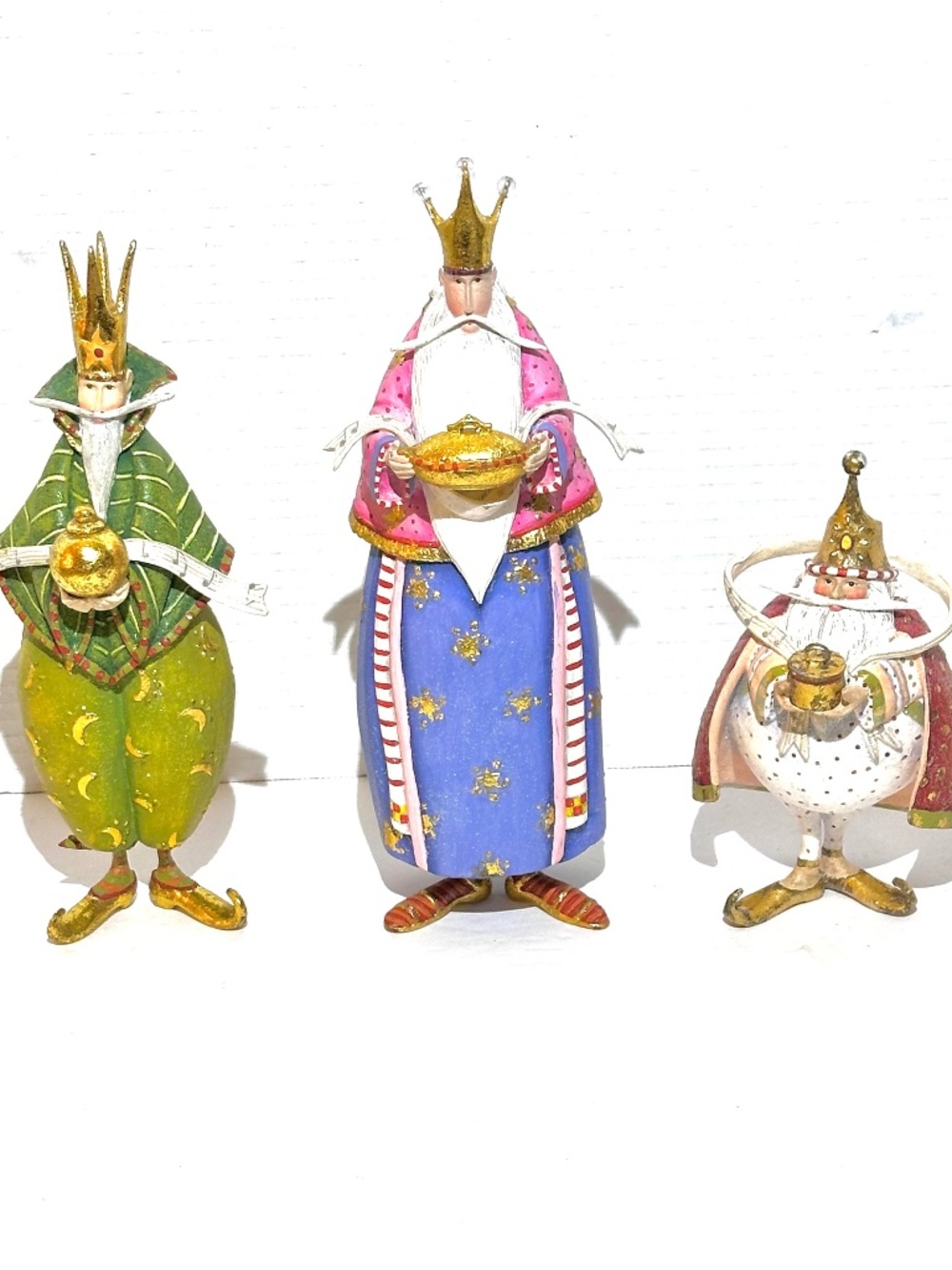Patience Brewster by McKenzie Childs Set of Three Wise Men Kings Magi Figurines